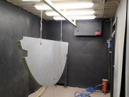 Aircraft part in custom built blast room